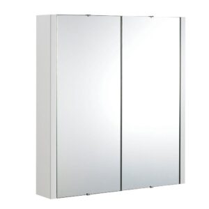 600mm 2 Door Mirror Cabinet - Gloss White