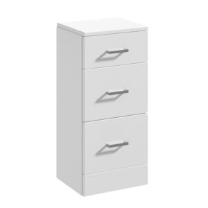 350mm 3 Drawer Unit 300mm Deep - Gloss White