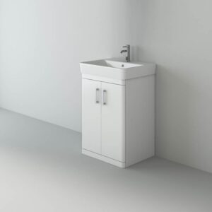 Solar 600 Waterproof Vanity with ceramic Basin- White