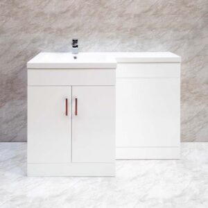 Classic 1100mm L Shaped Combination Unit Left Hand - White