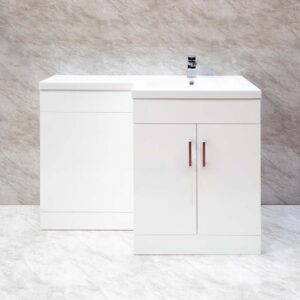 Classic 1100mm L Shaped Combination Unit Right Hand - White